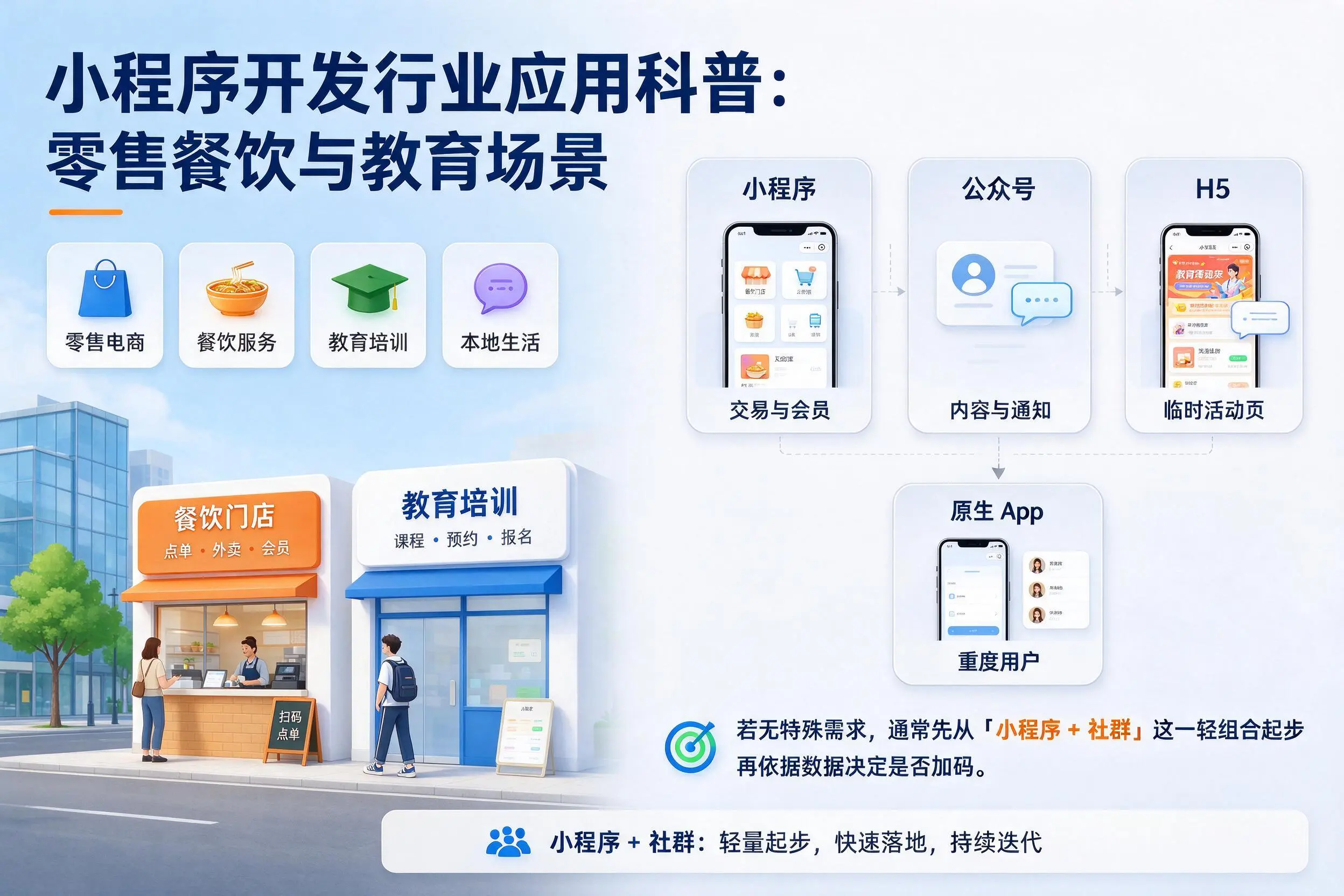 苏州小程序开发行业应用科普:零售餐饮与教育场景