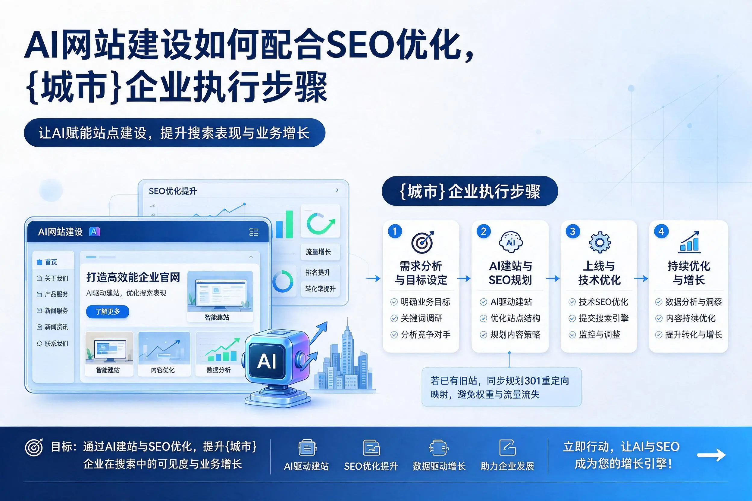 AI网站建设如何配合SEO优化，苏州企业执行步骤