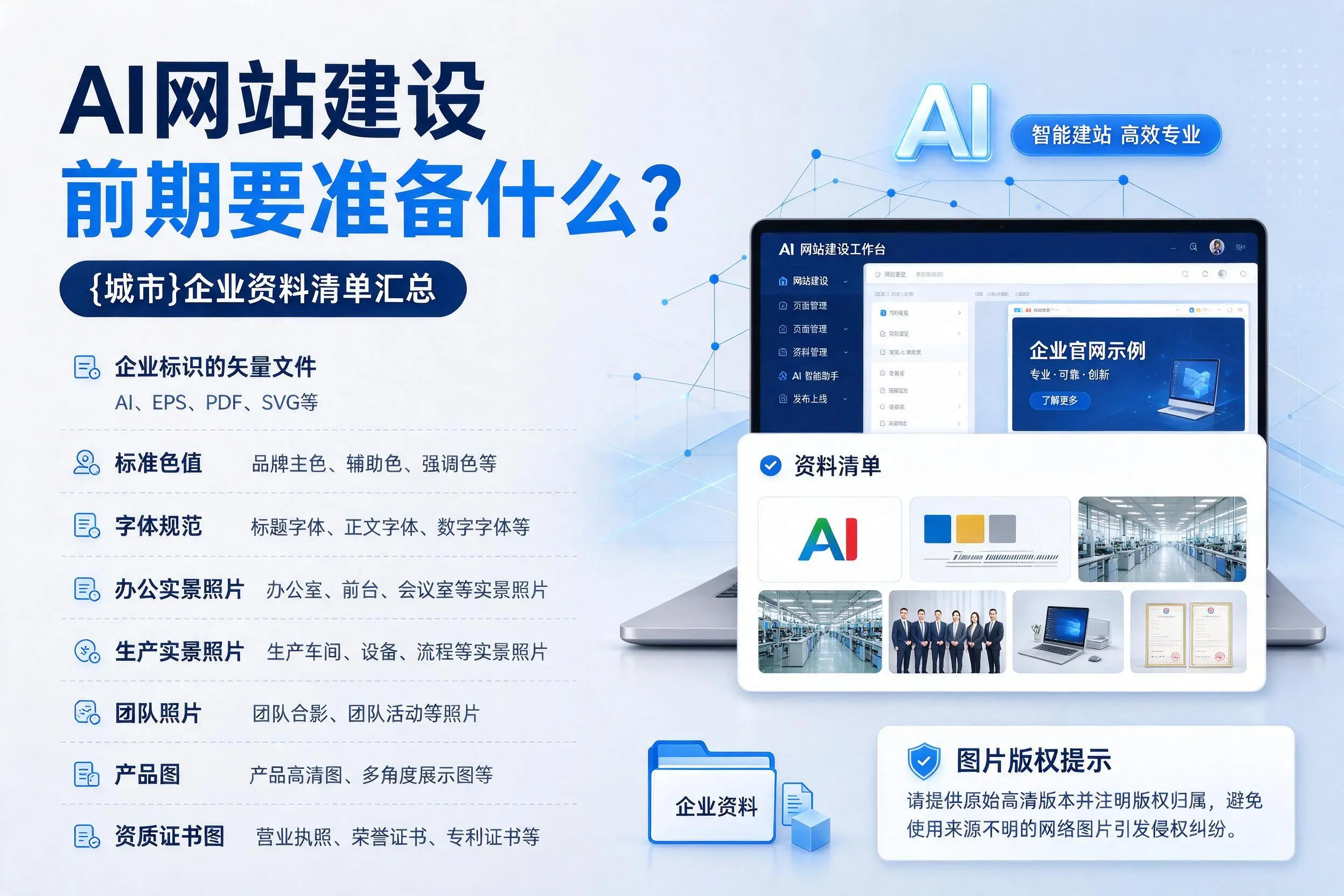 AI网站建设前期要准备什么?苏州企业资料清单汇总